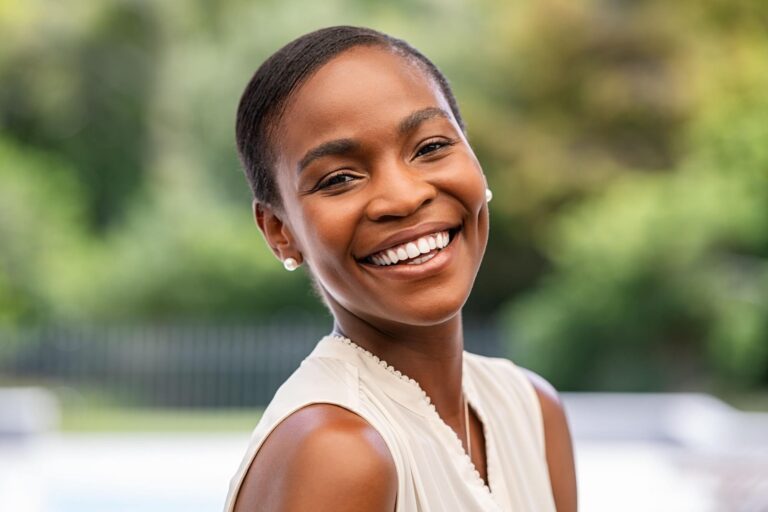 smiling middle aged woman