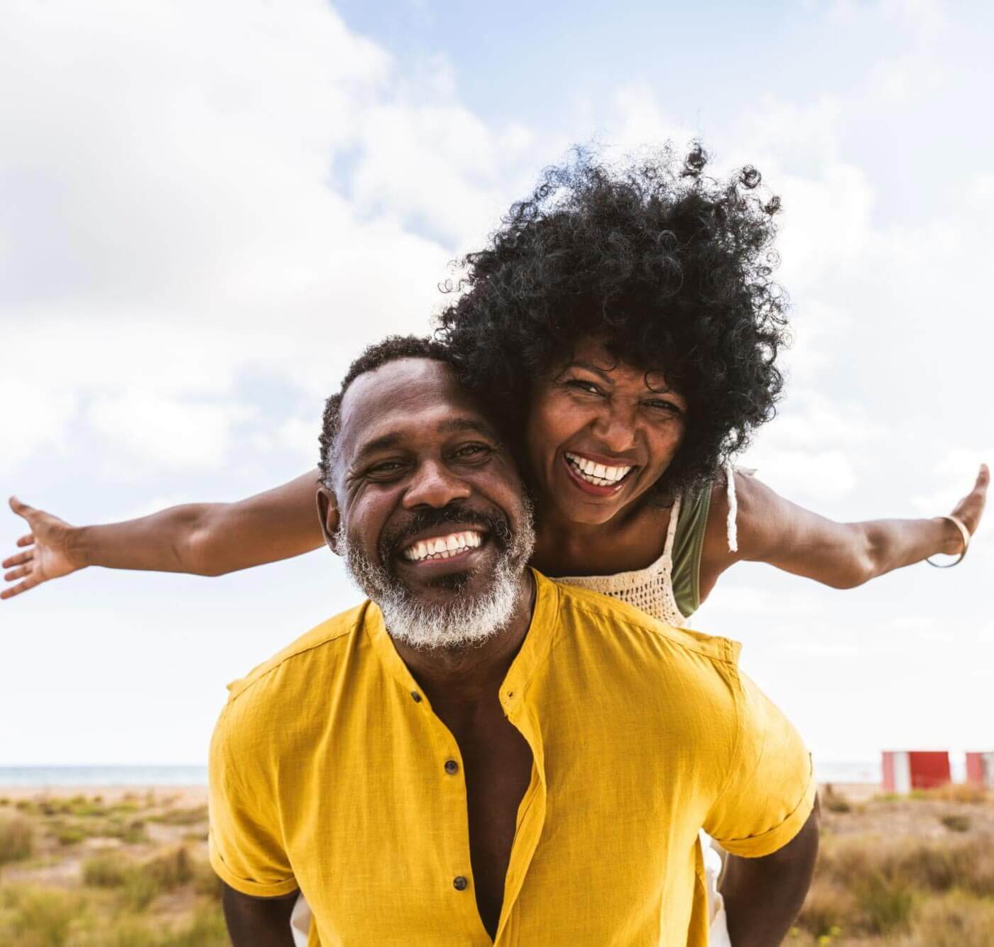 Beautiful mature couple at the seaside