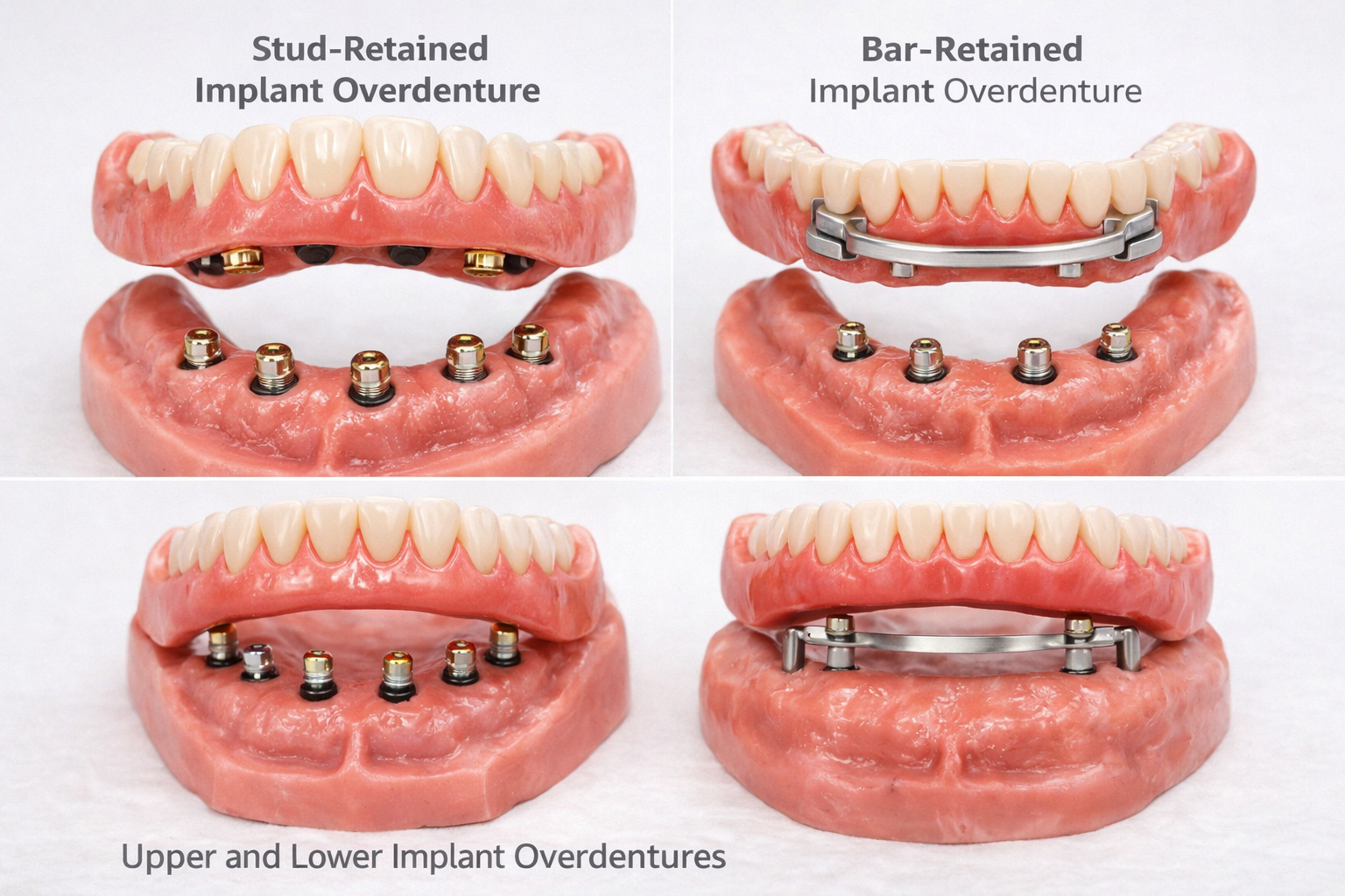 Different types of implant supported overdentures
