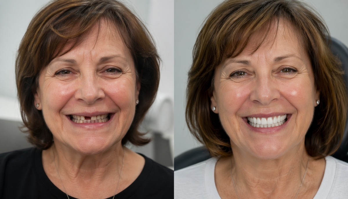 Before and after full arch dental implants