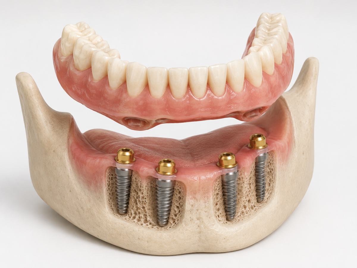 Implant over dentures